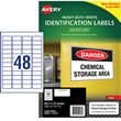 Avery Heavy Duty ID Label L4778 White Laser 45.7x21.2mm 48 Per sheet 25 Sheets